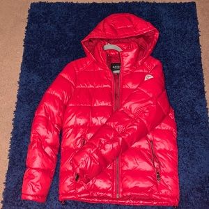 Red Guess Puffer Jacket